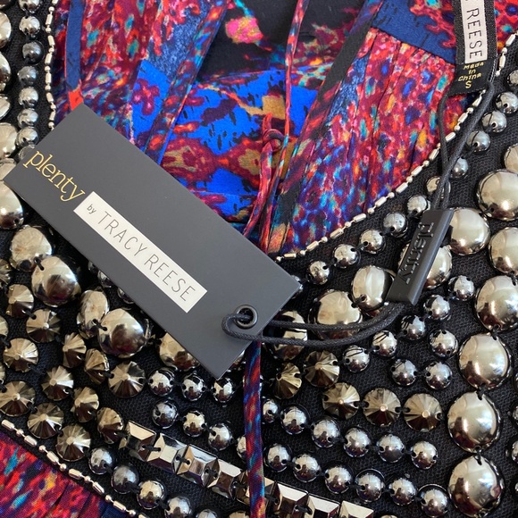 Plenty by Tracy Reese Beaded Yoke Tunic Dress size S - Picture 4 of 5